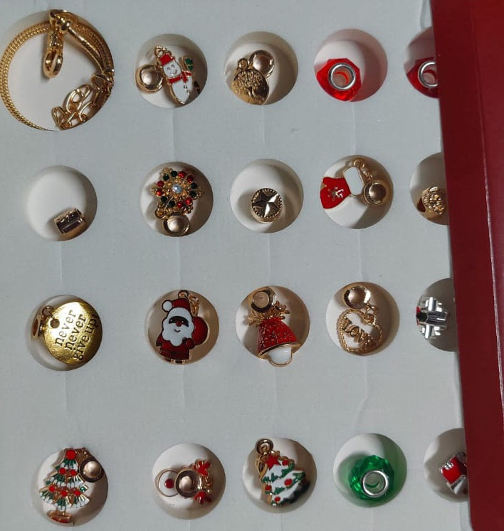 Advent Calendar, Christmas Charm Bracelet, 24 Day Countdown