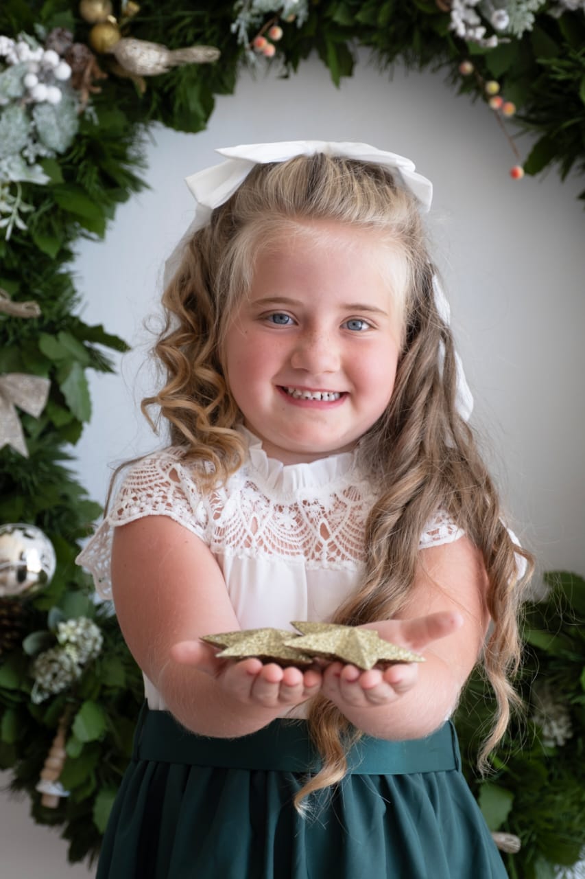 White Lace Forest Green Dress