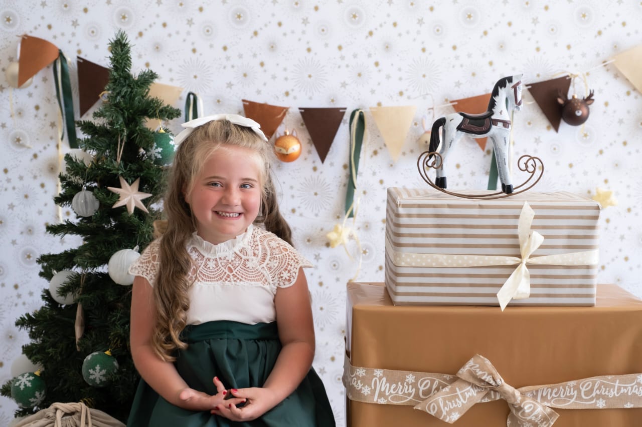 White Lace Forest Green Dress