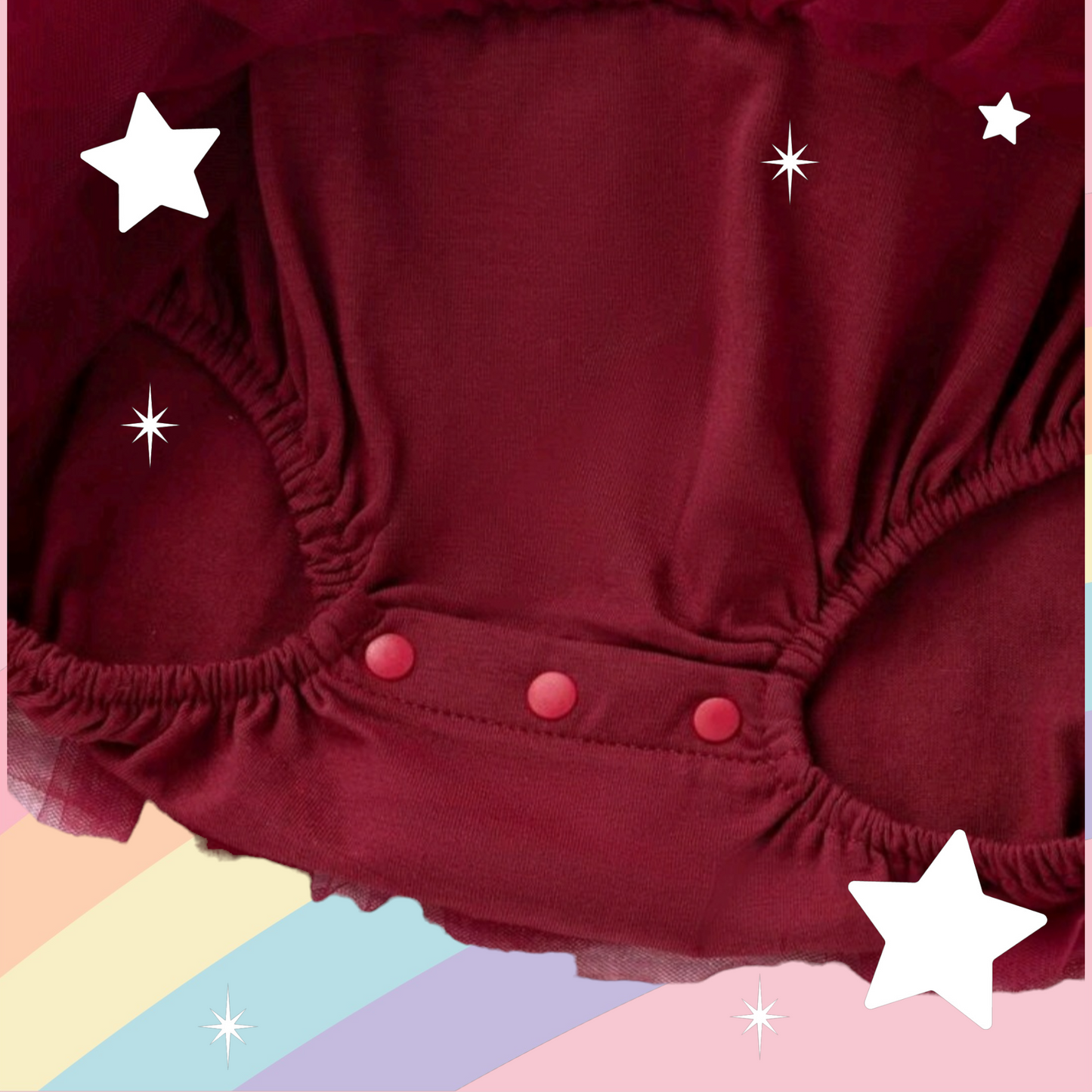 Maroon Multi-Layered Mesh Ruffle Romper and Headband 1000426