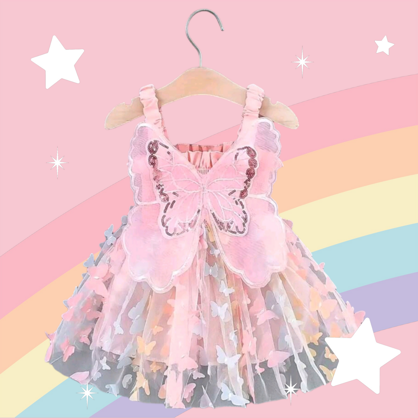 Rainbow Butterfly Mush Dress "Cutie" 1000749
