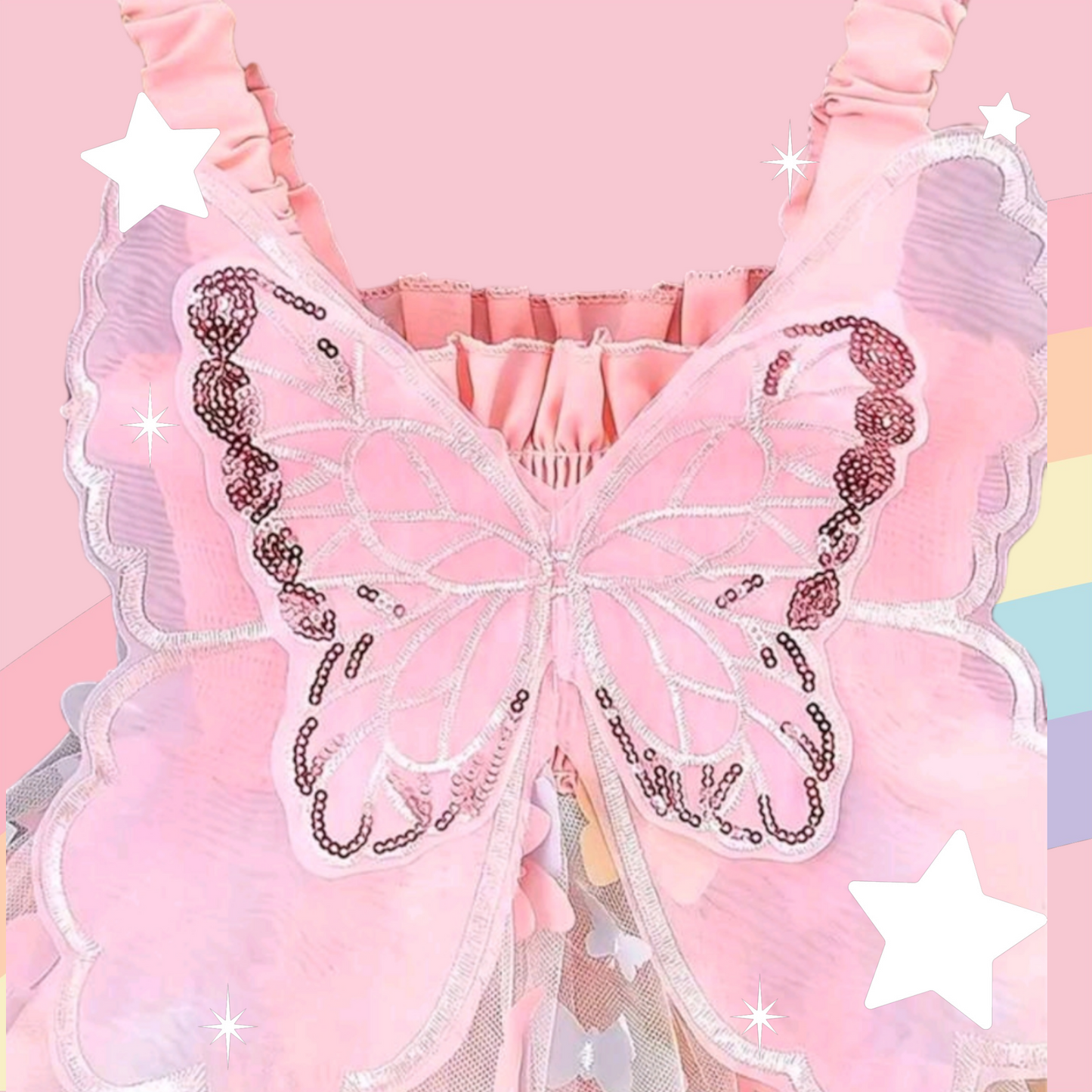Rainbow Butterfly Mush Dress "Cutie" 1000749