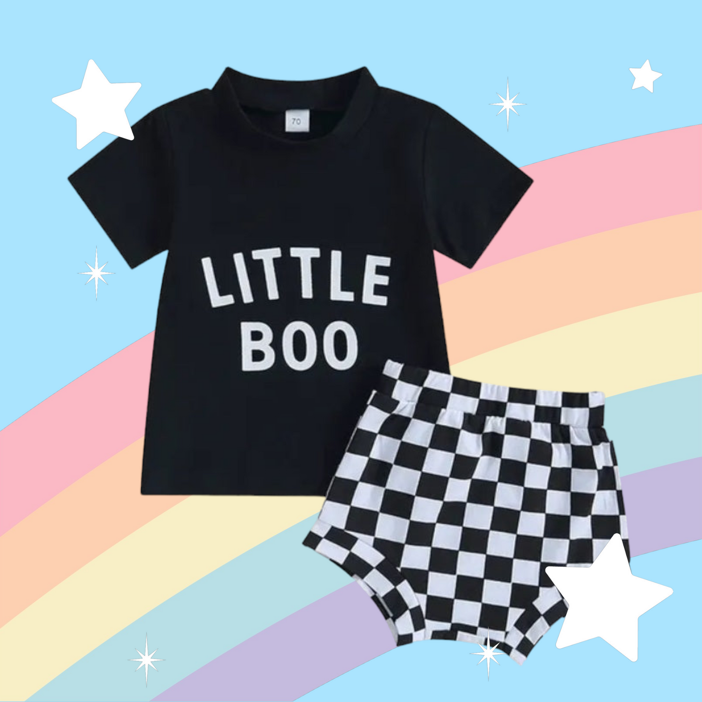 Little Boo T-shirt with Checked Bloomer Gender Neutral