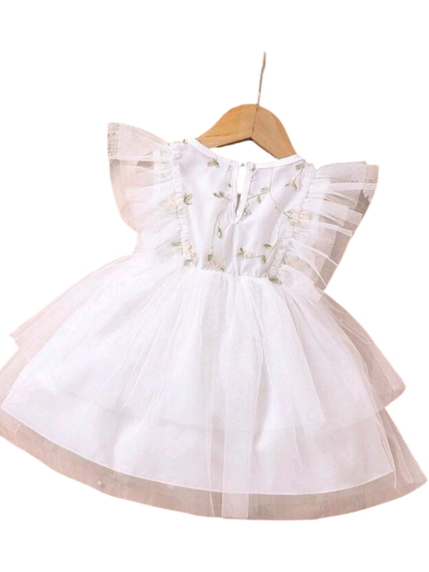 White Embroidered Floral Dress 1000948