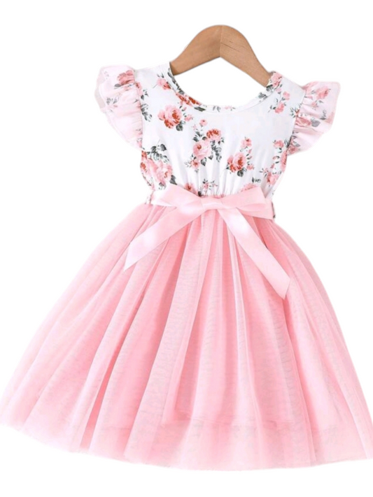 Pink Floral Dress 100025