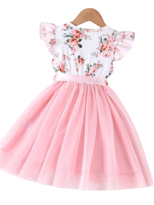 Pink Floral Dress 100025