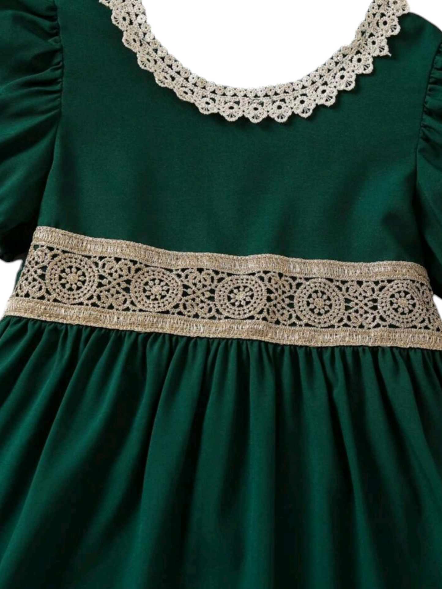 Forest Green And Gold Dress.