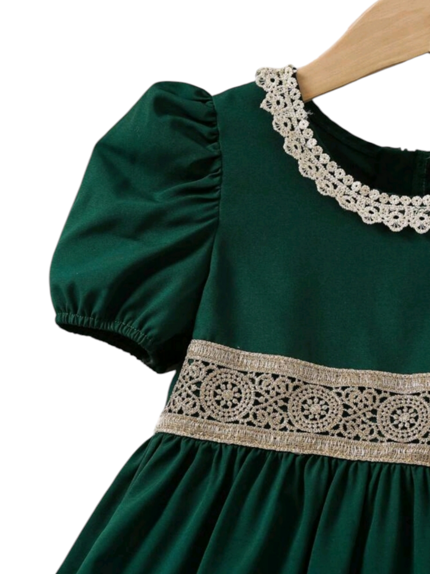 Forest Green And Gold Dress.