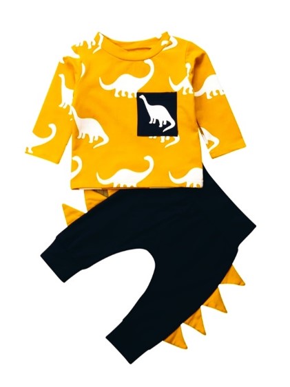 Yellow & Navy Dinosaur Tracksuit