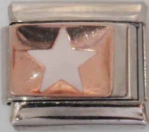 Rose gold with white star 9mm Charm-Charmed Jewellery
