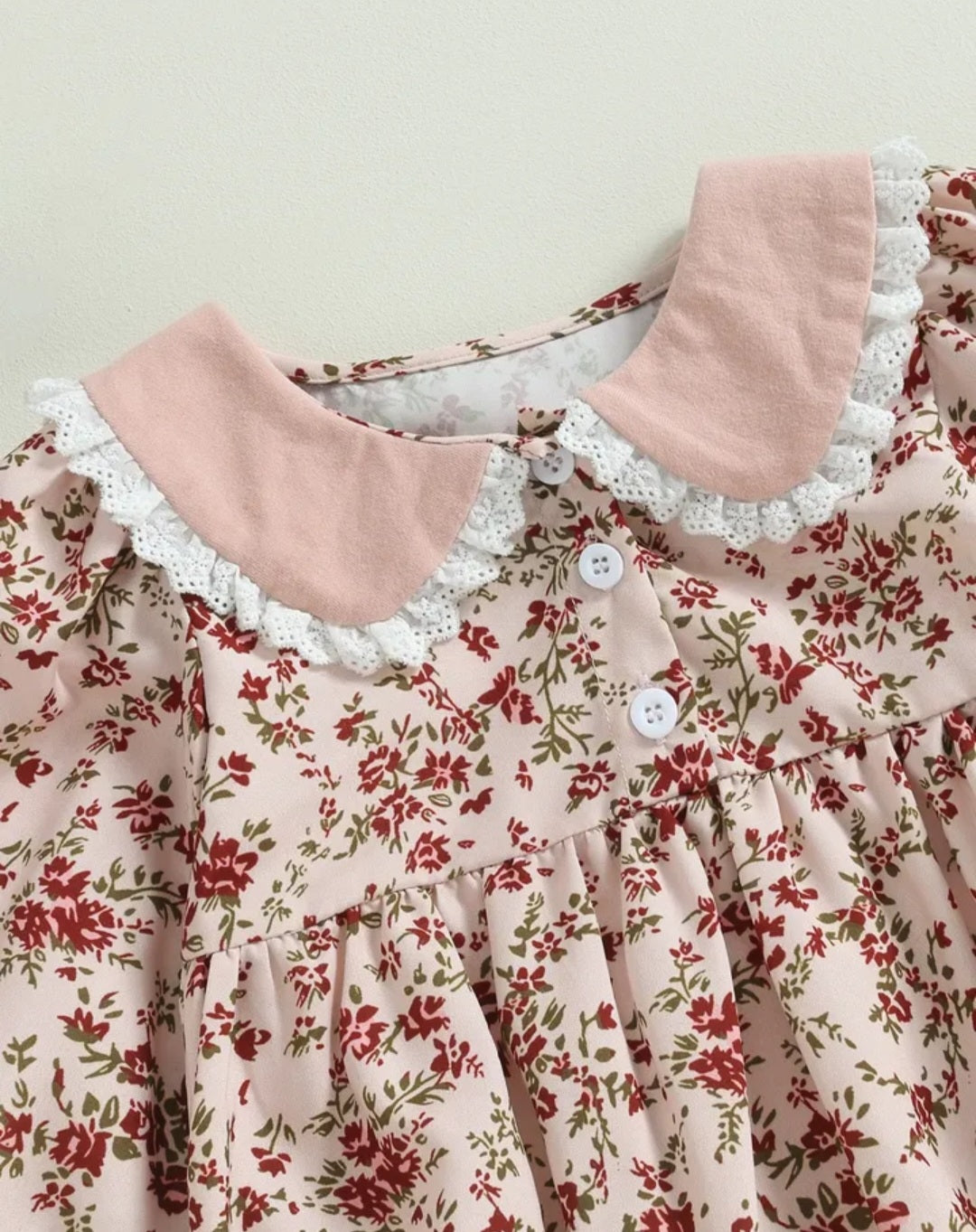 Pink Petite Floral Balloon Romper