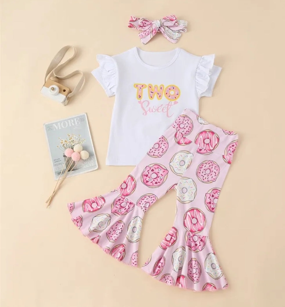 Two Sweet T-shirt with Bell Bottoms and Headband