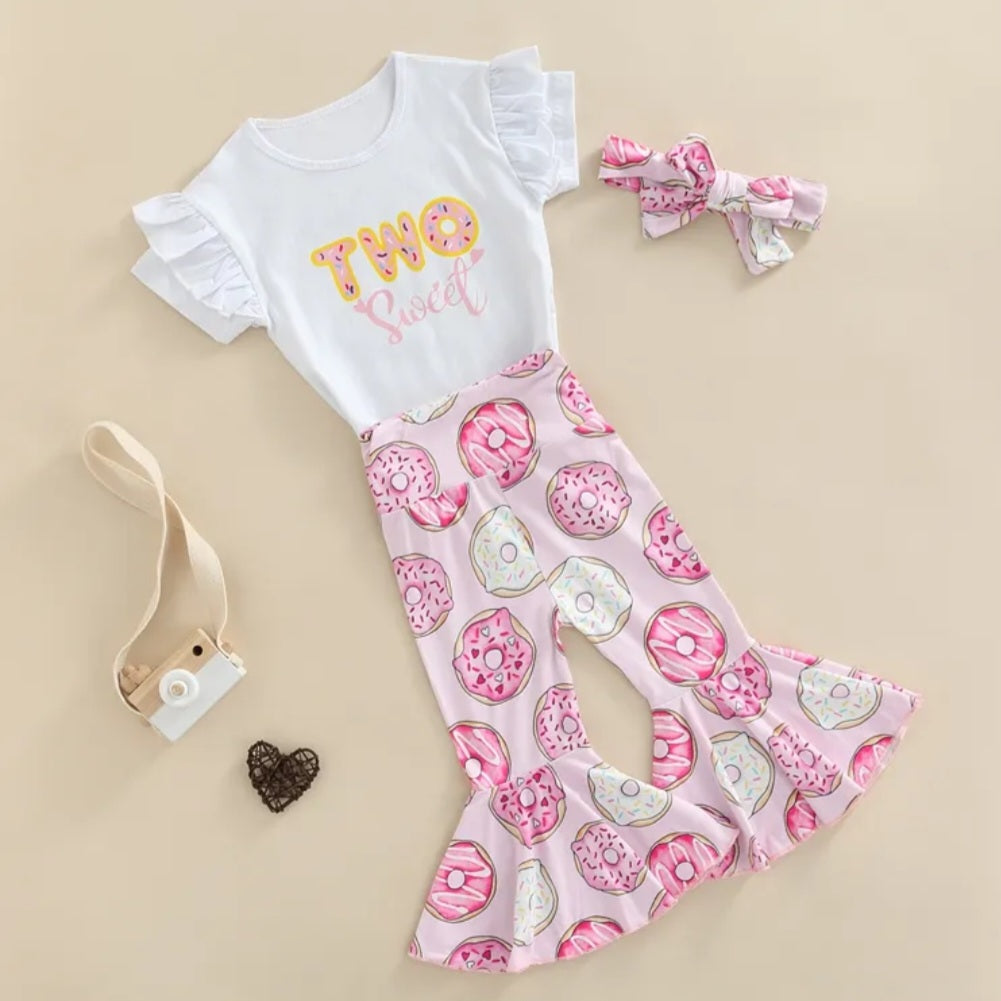 Two Sweet T-shirt with Bell Bottoms and Headband