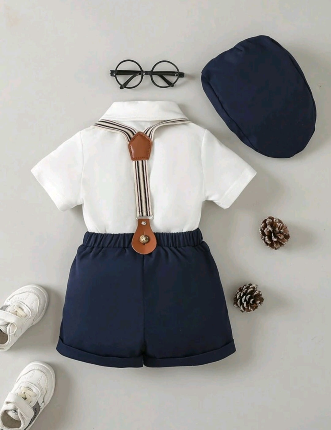 5PCS Gentleman Shuit Navy and White