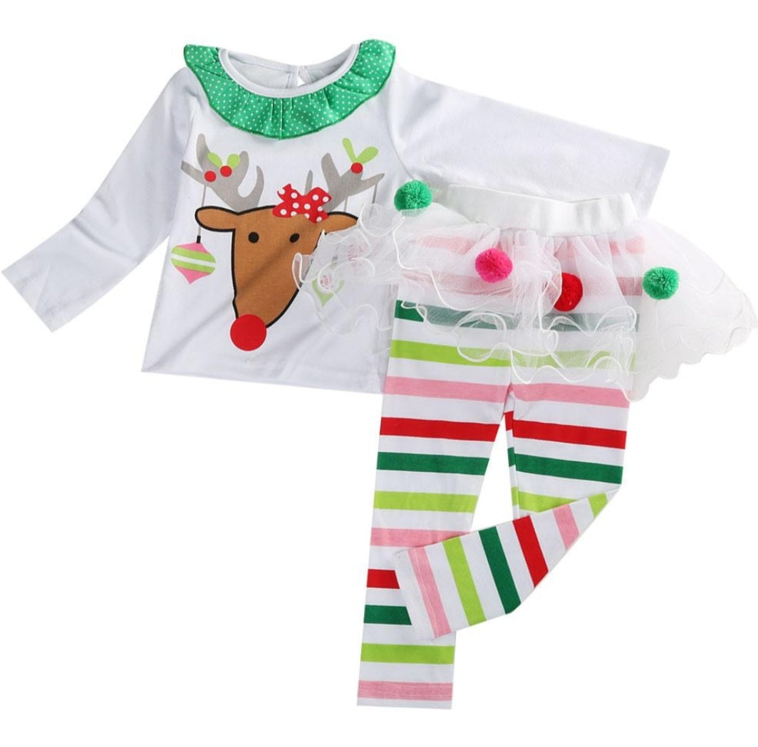Reindeer Top and Tutu Leggings