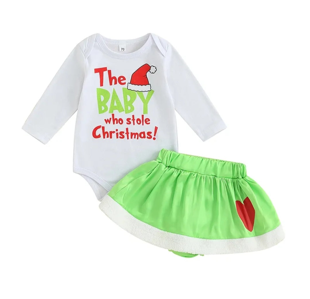 The Baby Who Stole Christmas Romper and Skirt