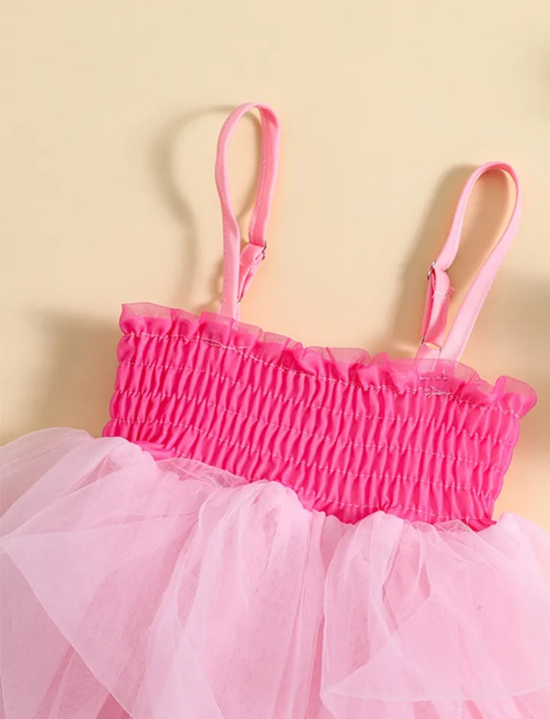 Pink Tulle Dress with Adjustable Straps