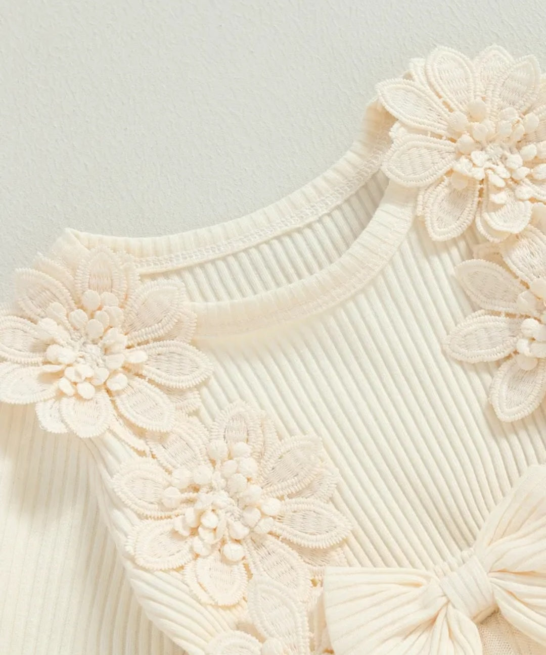Long Sleeve Lace Floral Romper Dress