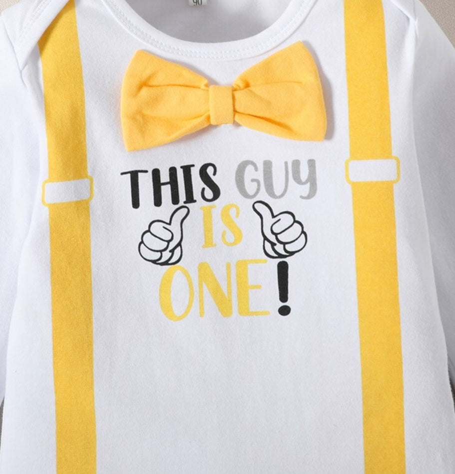 This Guy Is One Birthday Outfit Yellow