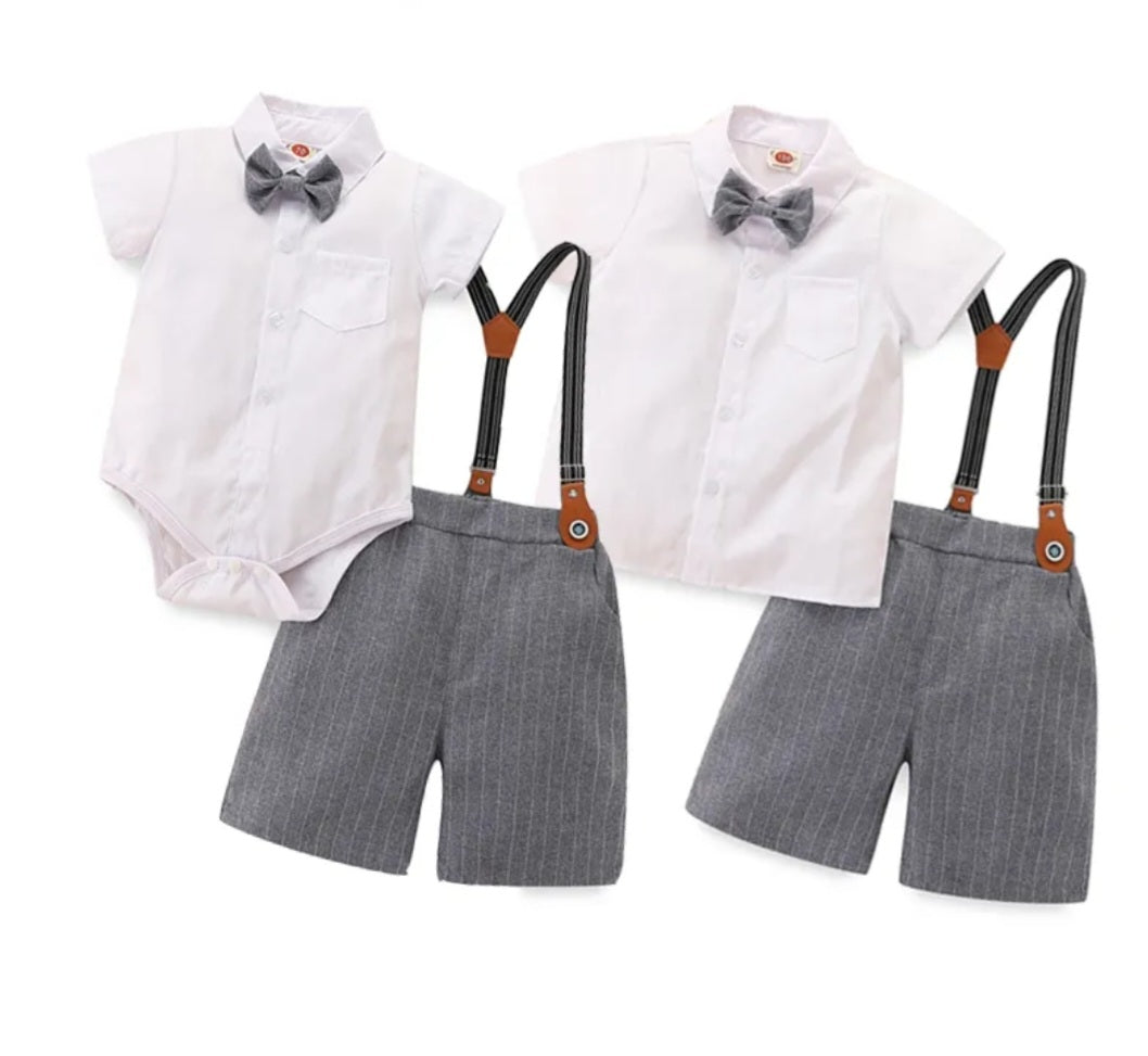 4PSC Gentleman Suit. (Romper also available in younger boys with shirt)
