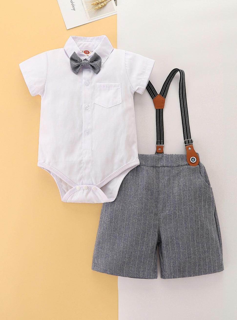 4PSC Gentleman Suit. (Romper also available in younger boys with shirt)