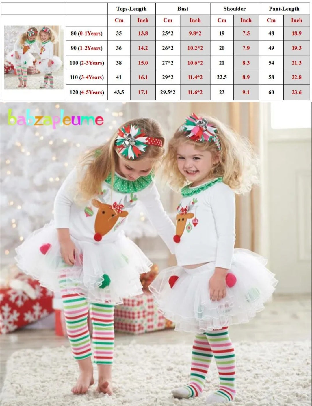 Reindeer Top and Tutu Leggings