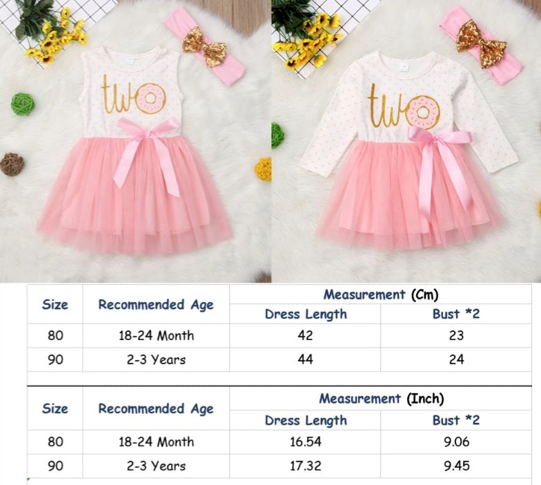 Two Long Sleeve Birthday Dresses and Headband