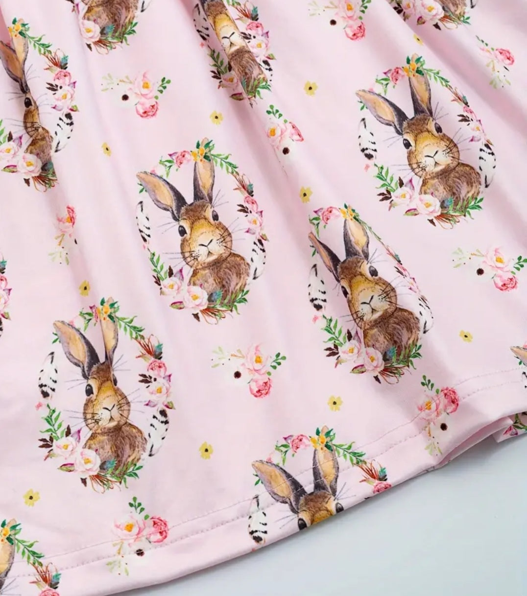 Pink Bunny Floral Dress