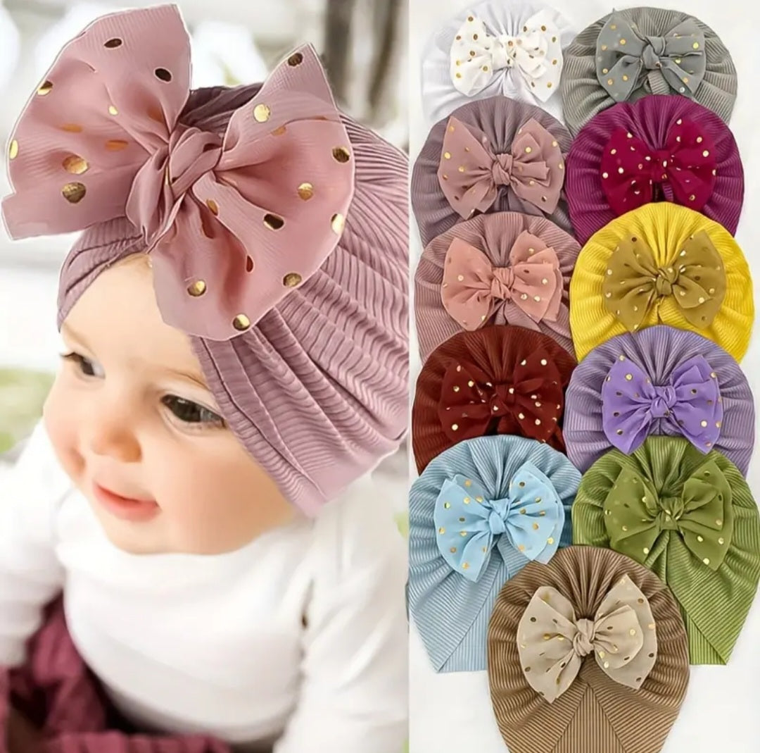 Beidge Polka Bowknot Turban