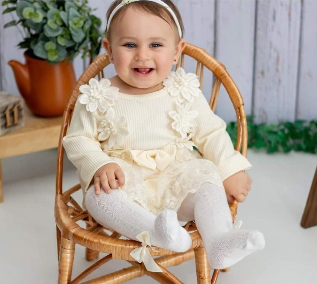 Long Sleeve Lace Floral Romper Dress