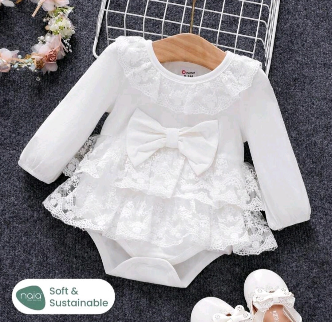 Long Sleeve Lace Romper Dress