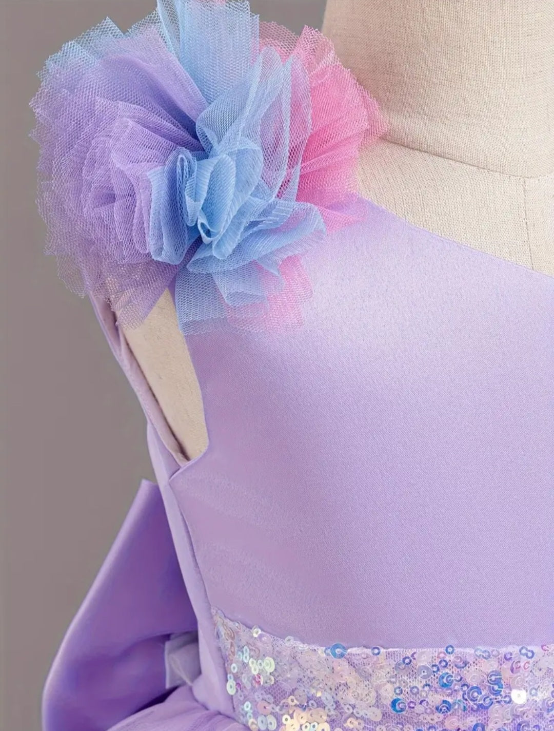 Purple Ruffle Special Occasions Ball Gown