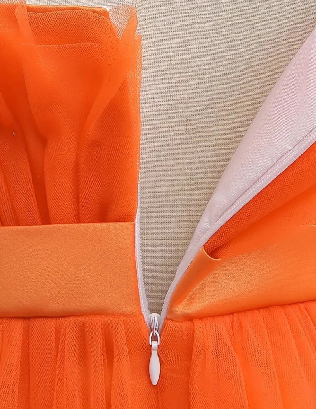 Orange Ruffle Special Occasions Dress