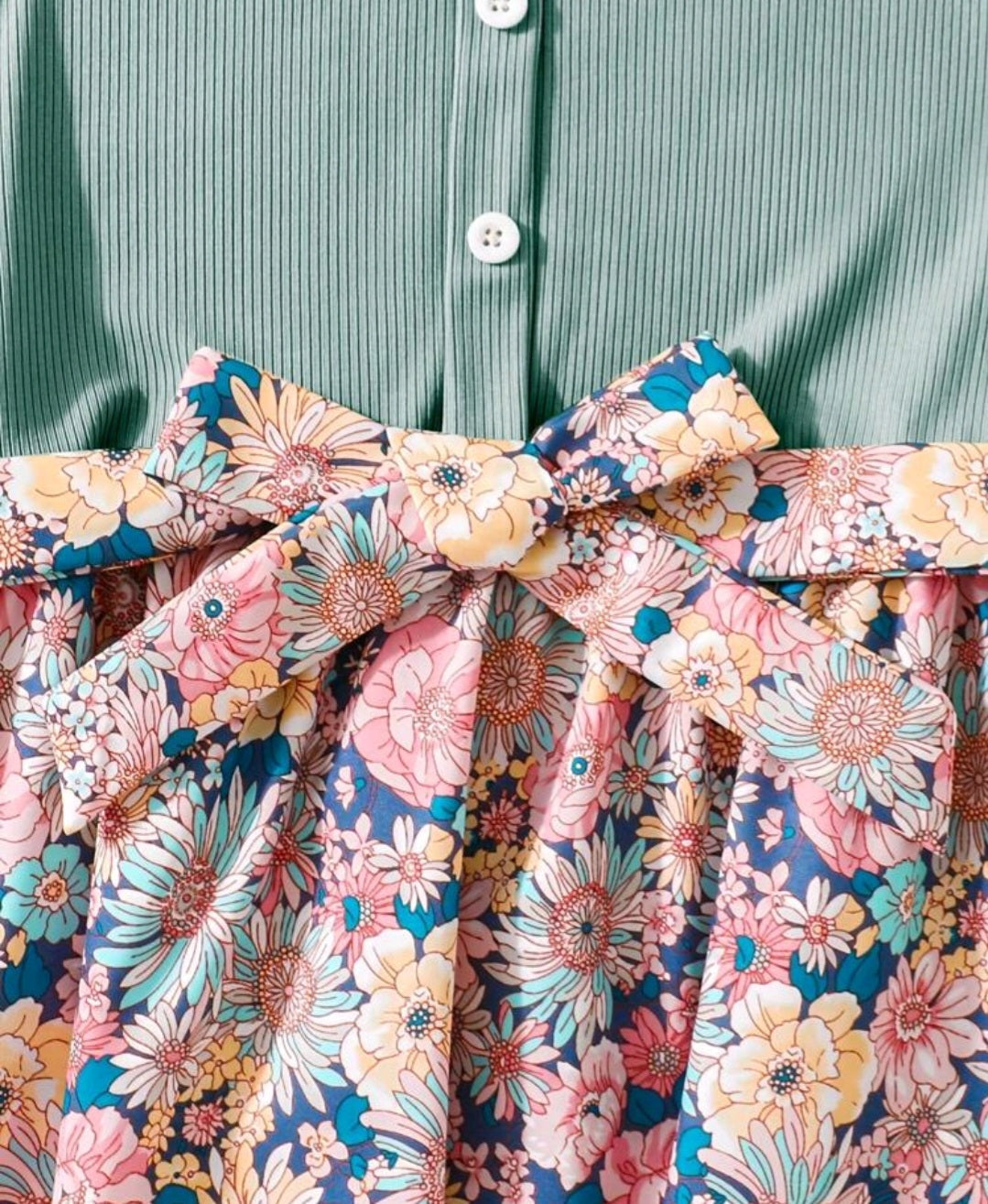 Mint Floral Dress Sibling Outfit