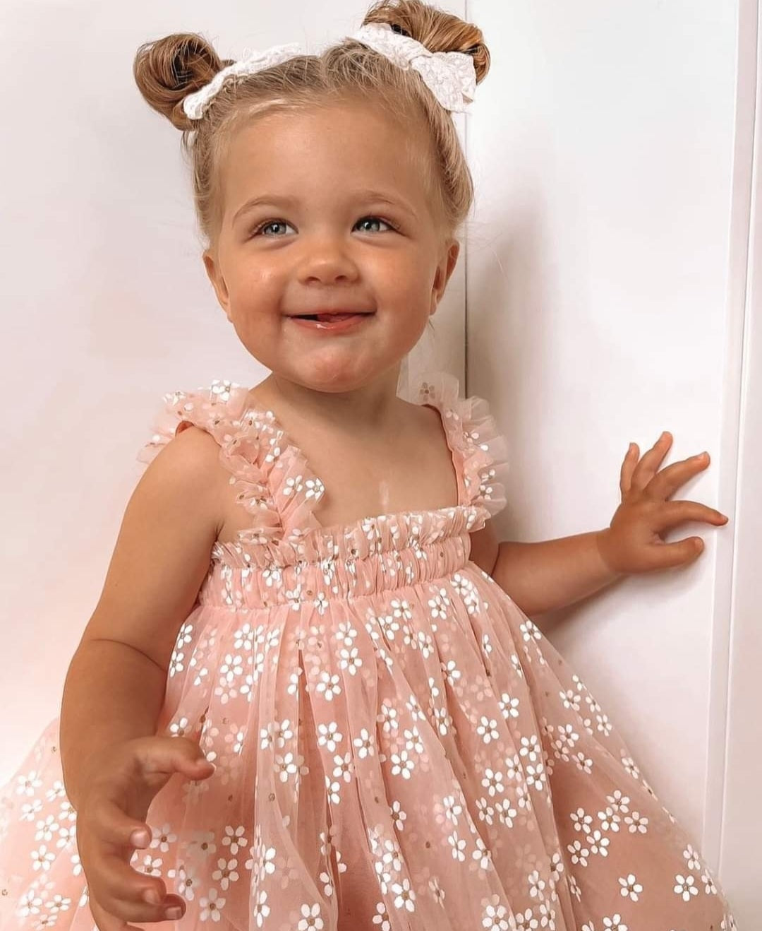 Pink Daisy Tulle Romper 1000191