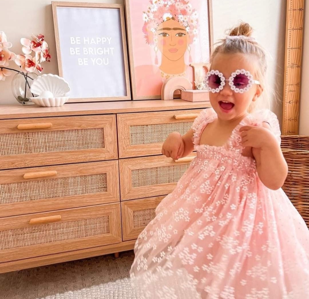 Pink Daisy Tulle Romper 1000191