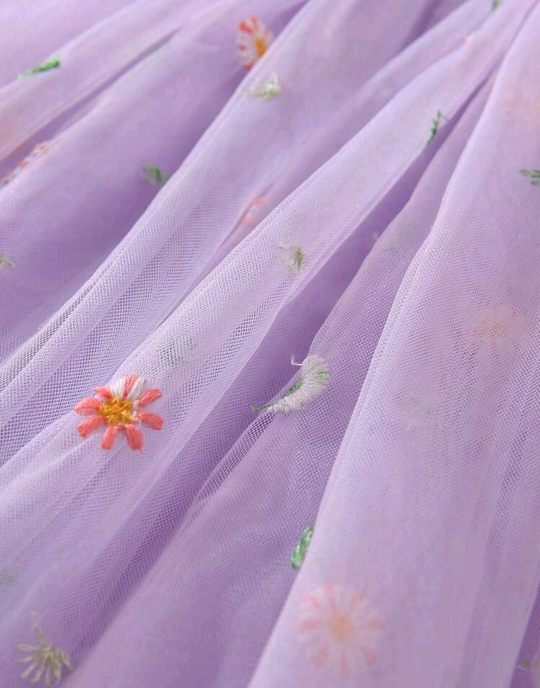 Floral Embroidered Purple Tulle Dress