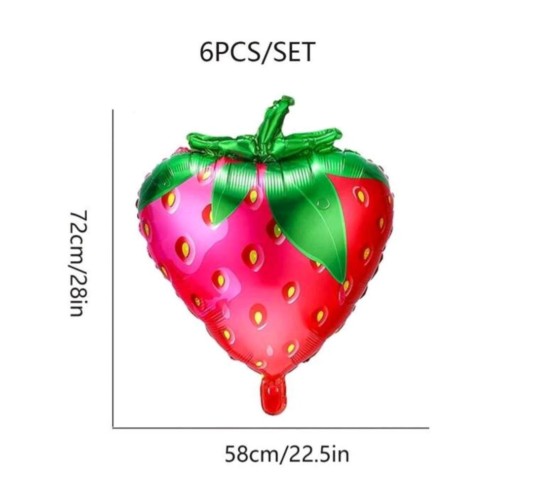 6PCS Strawberry Balloon Set