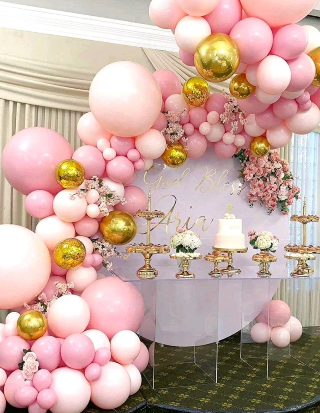 Balloon Garland Pink and Gold 92PCS
