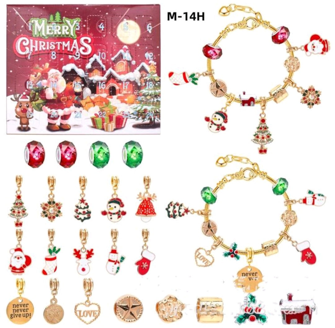 Advent Calendar, Christmas Charm Bracelet, 24 Day Countdown