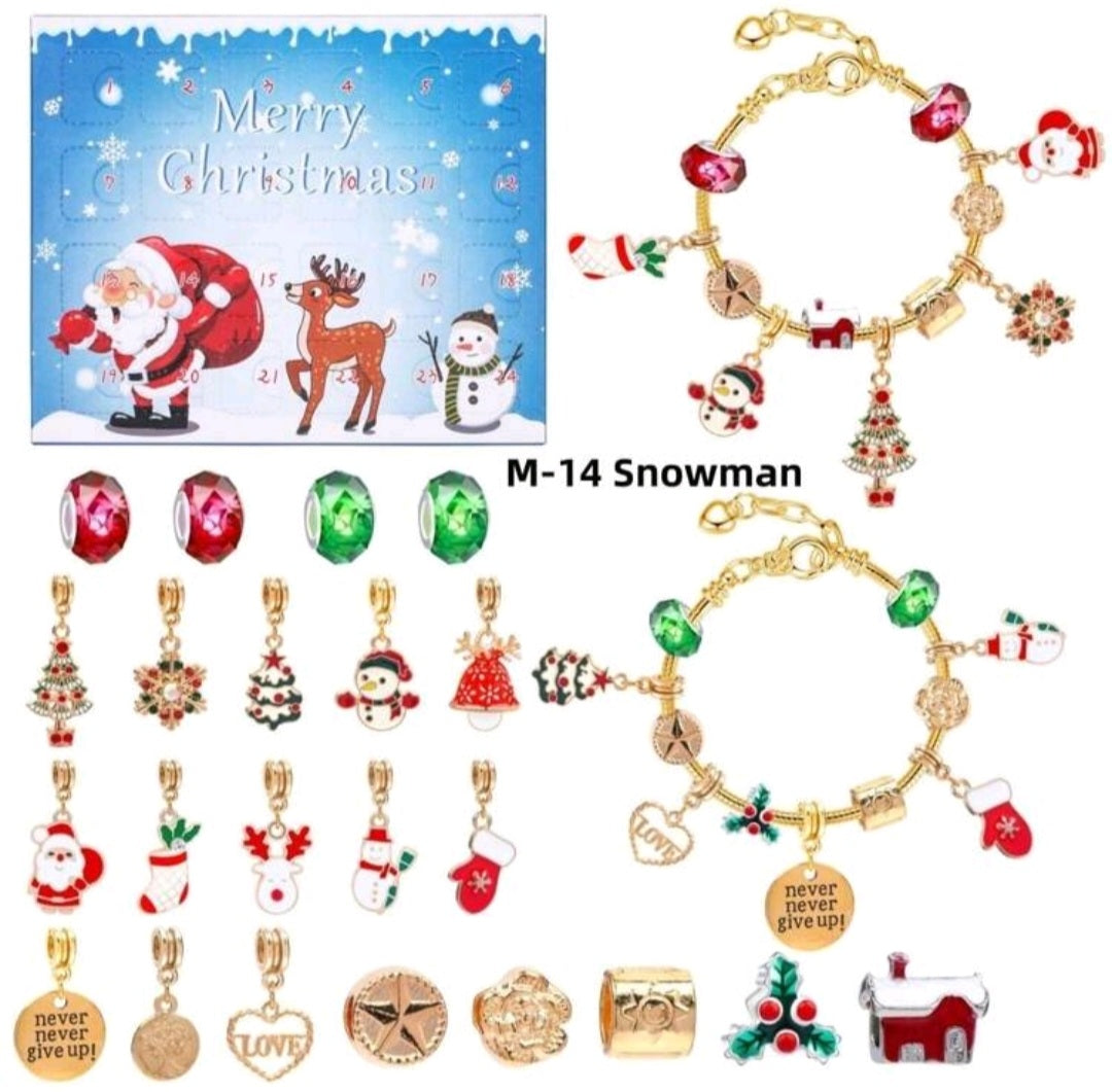 Advent Calendar, Christmas Charm Bracelet, 24 Day Countdown