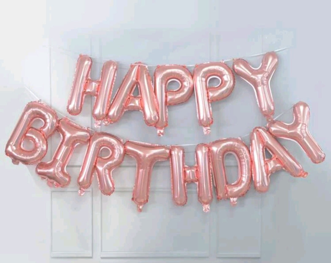 Pink Happy Birthday Balloons