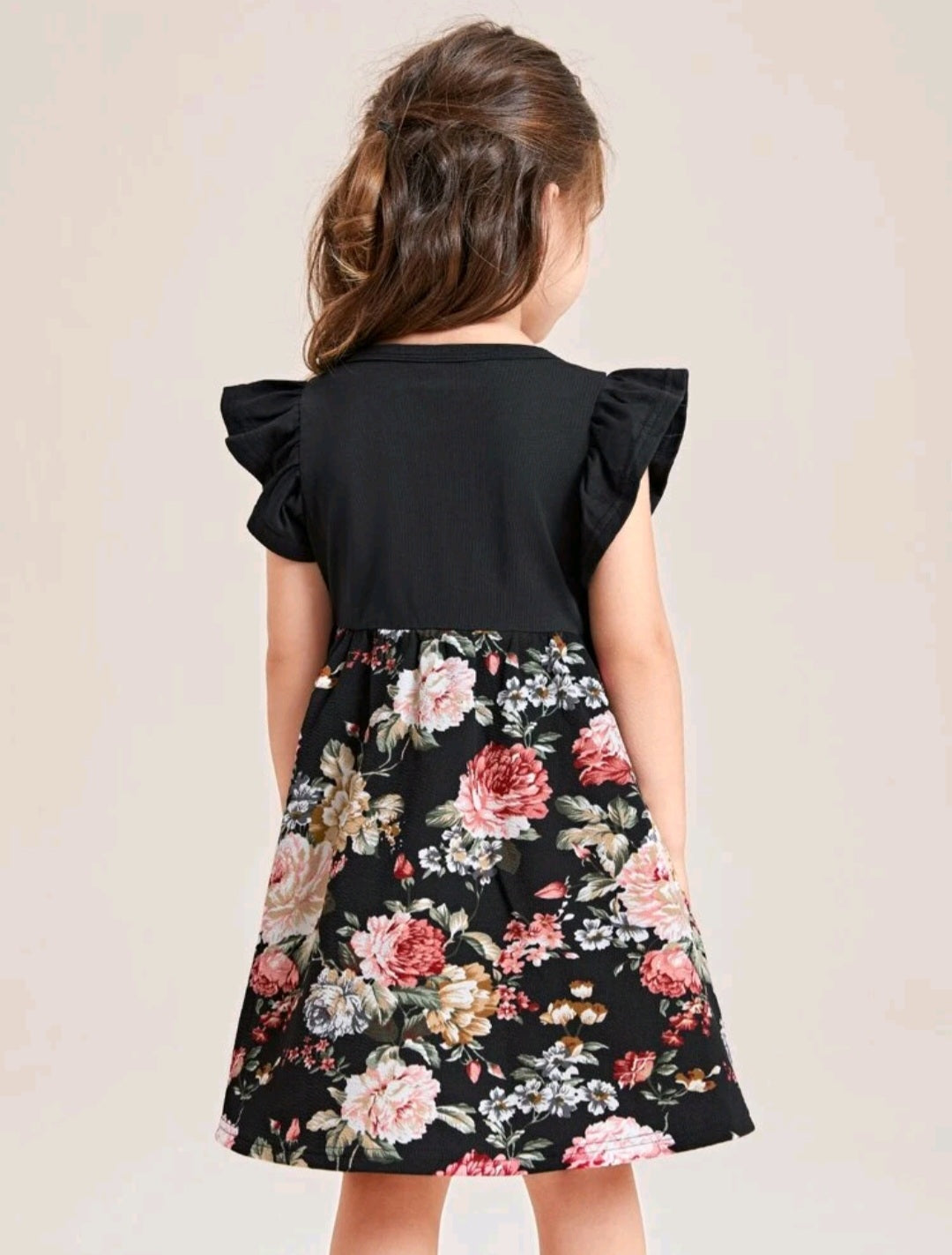 Black Floral Dress (Mommy and Me/ Sibling Outfit) #700013