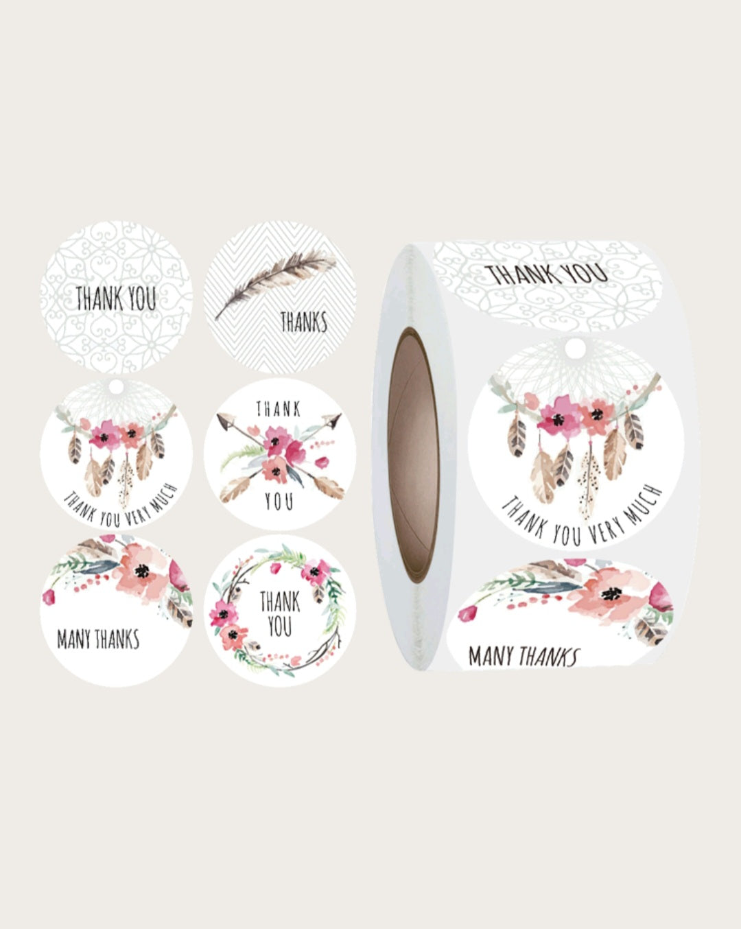 Thank You stickers Boho