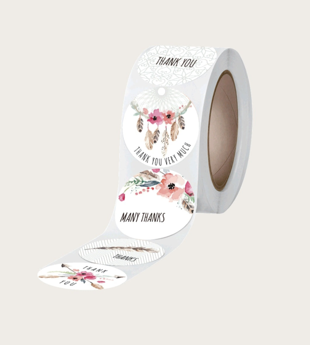 Thank You stickers Boho