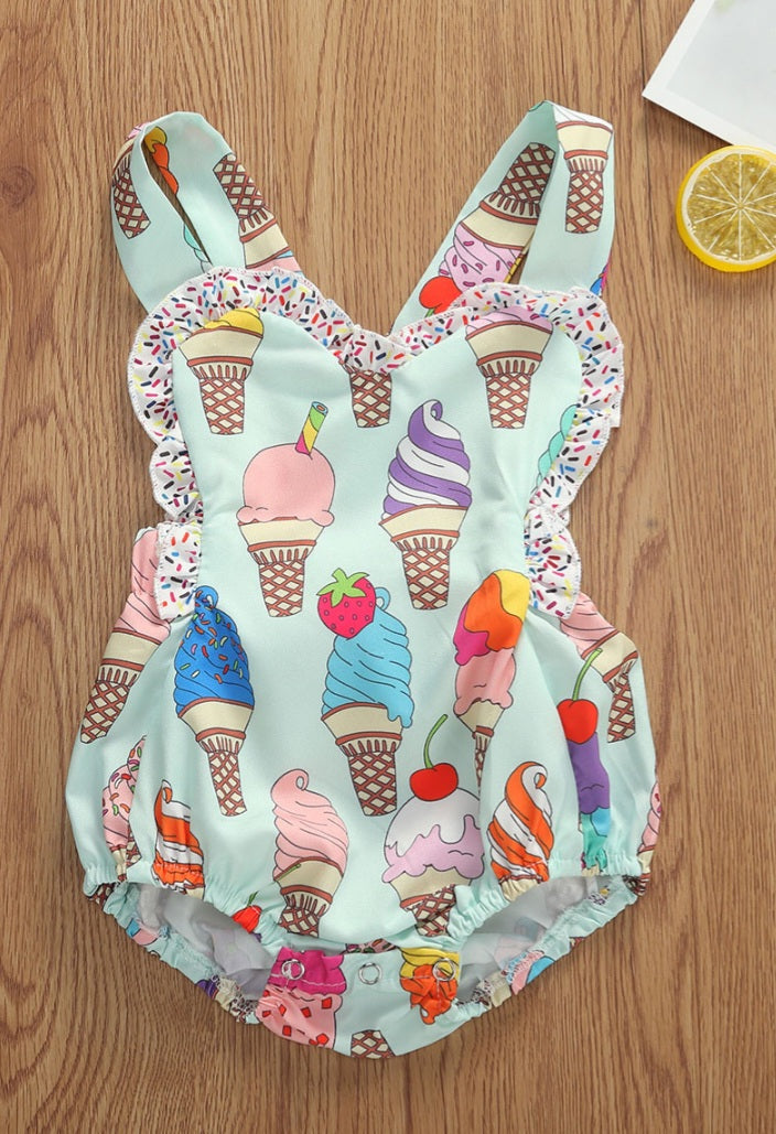 Ice-Cream Romper (Also Available in Dress for Older Girls)