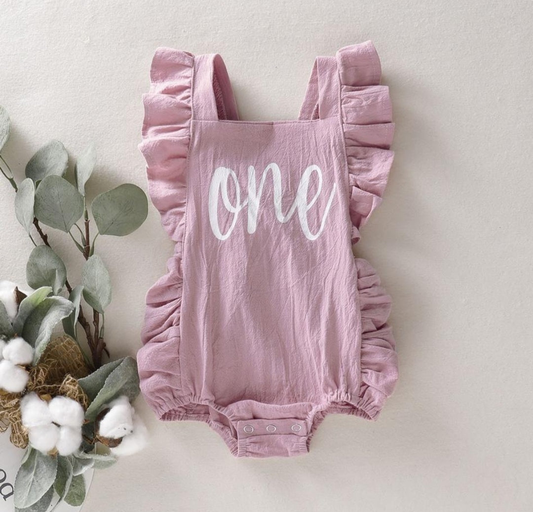 Pink First Birthday Romper