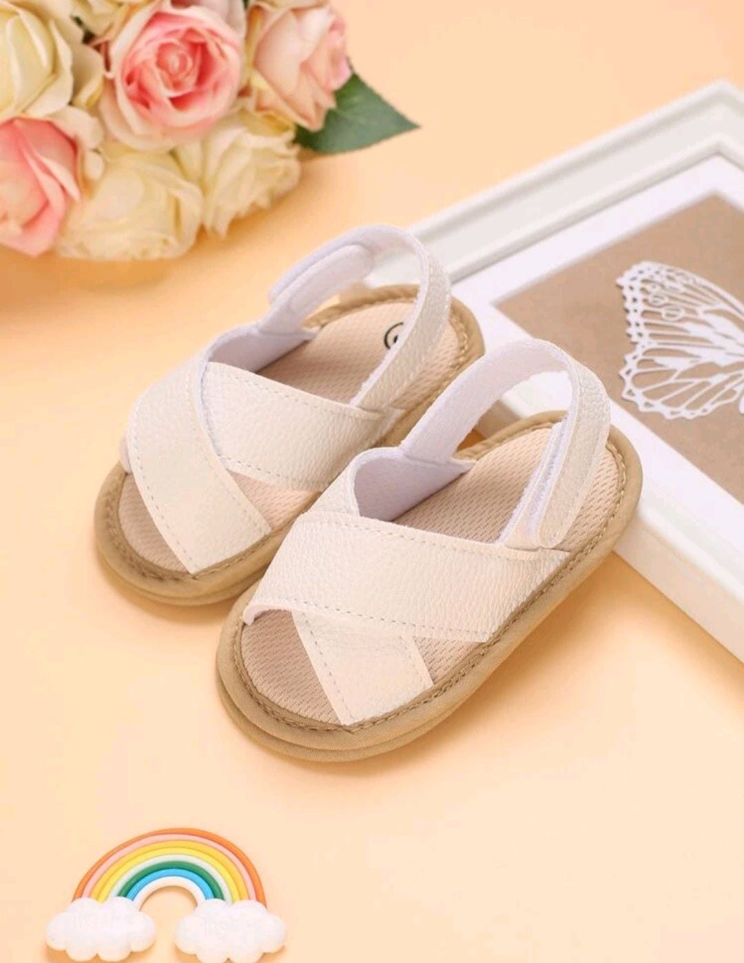 White Slingback Sandals