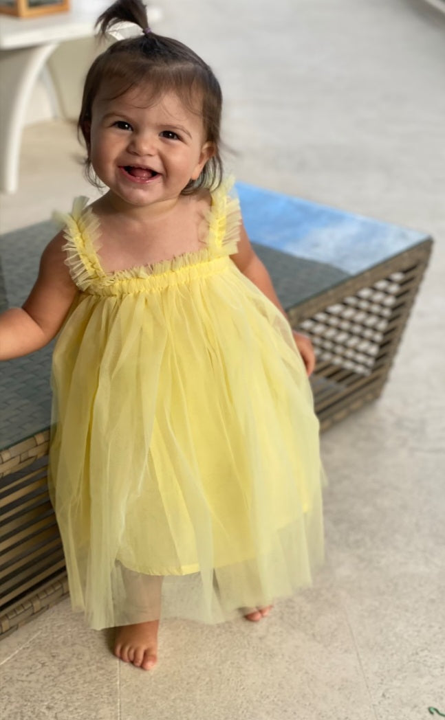 Pale Yellow Tulle Dress