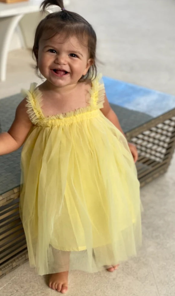 Pale Yellow Tulle Dress